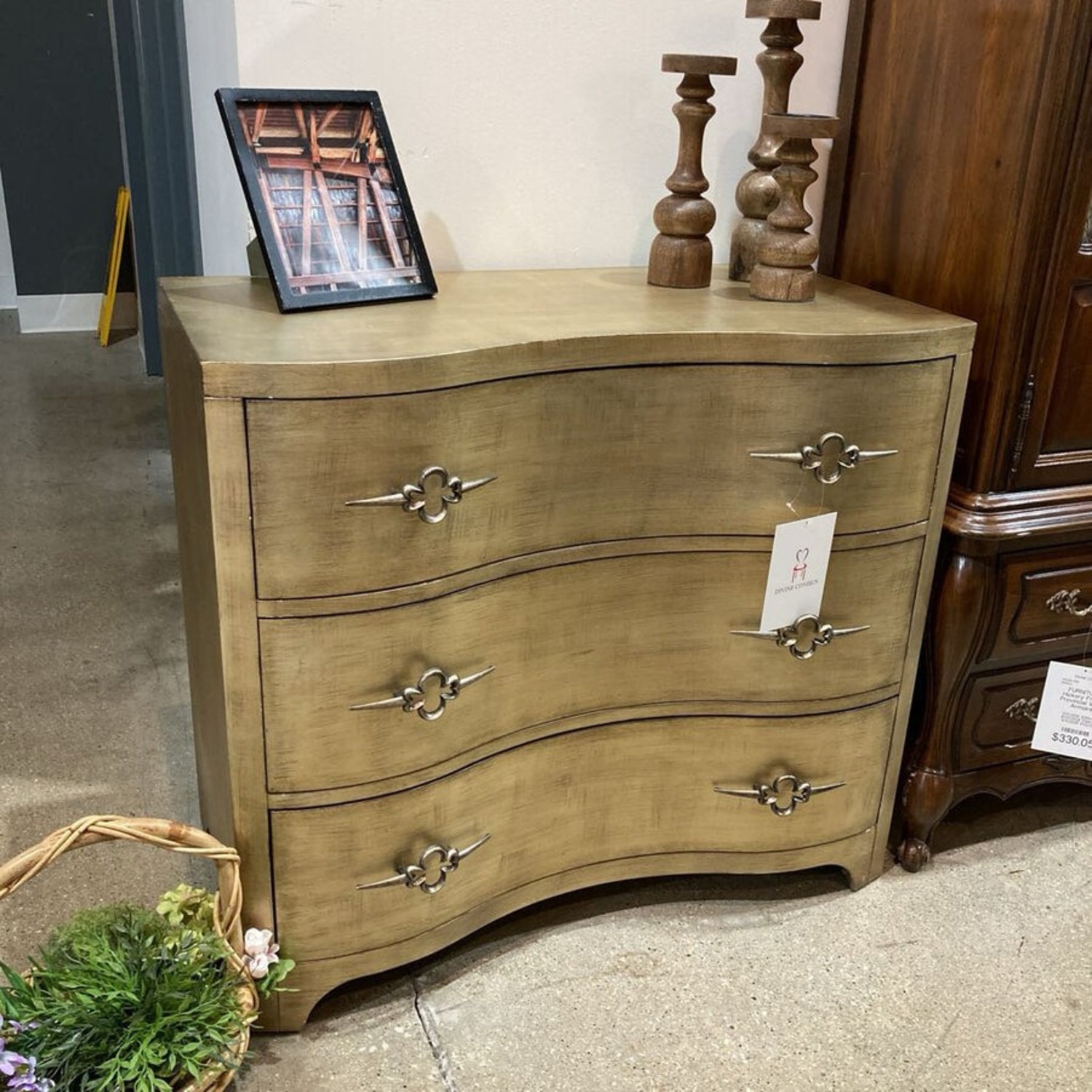 Sanctuary Gold Leaf 3-Drawer Dresser - image-2