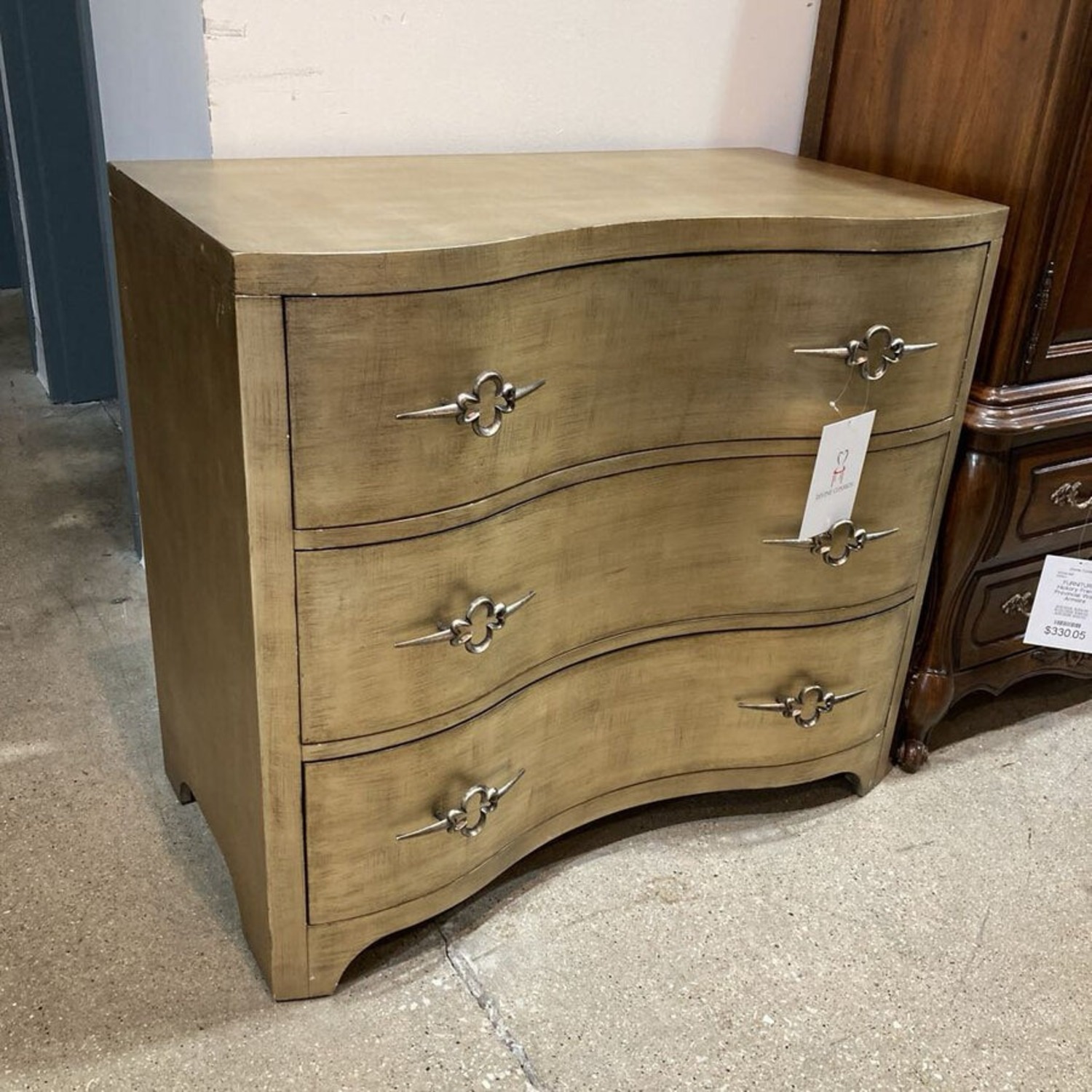 Sanctuary Gold Leaf 3-Drawer Dresser - image-1