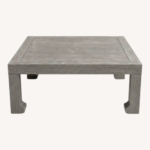 Used Jayson Home Dara Square Wood Distressed Coffee Table for sale on AptDeco