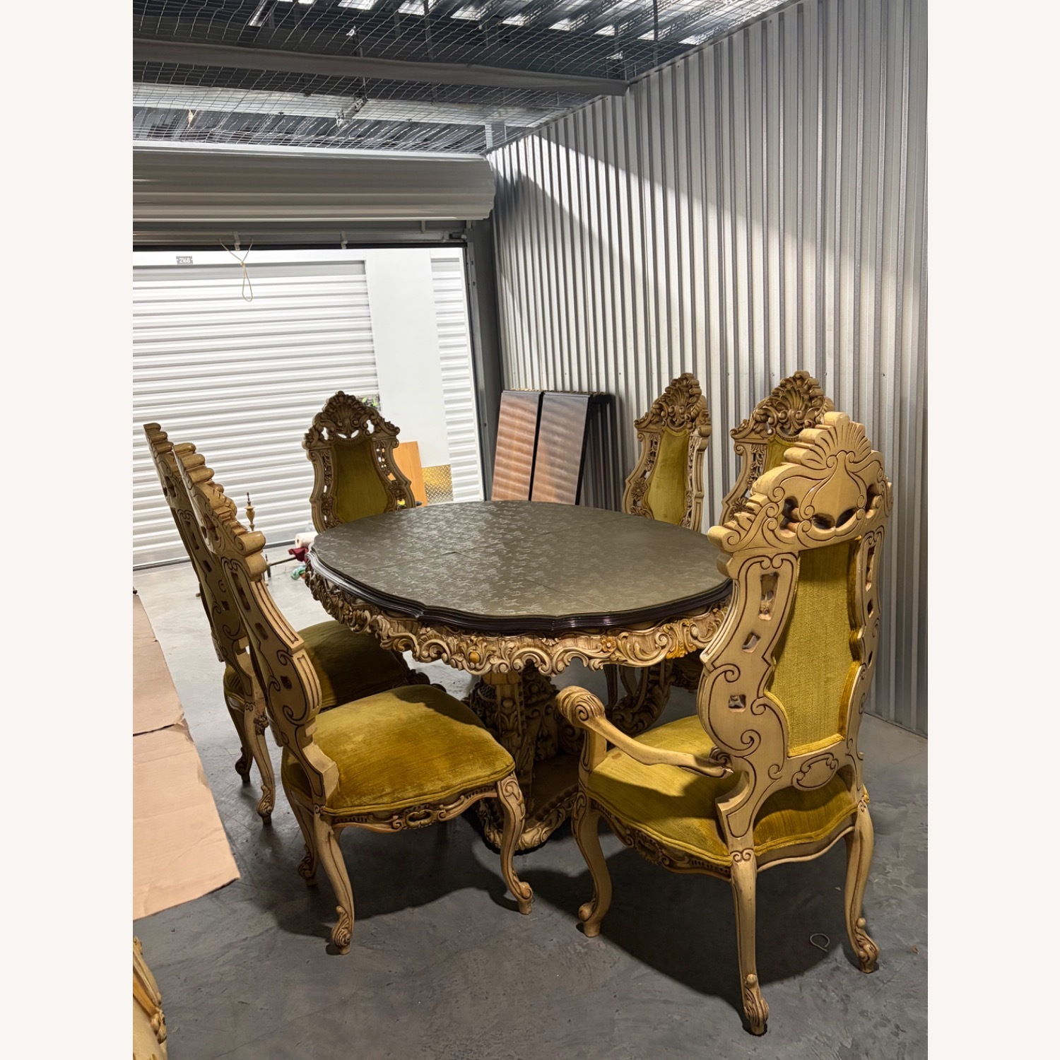 Vintage/Antique White Wood Dining Set - image-9
