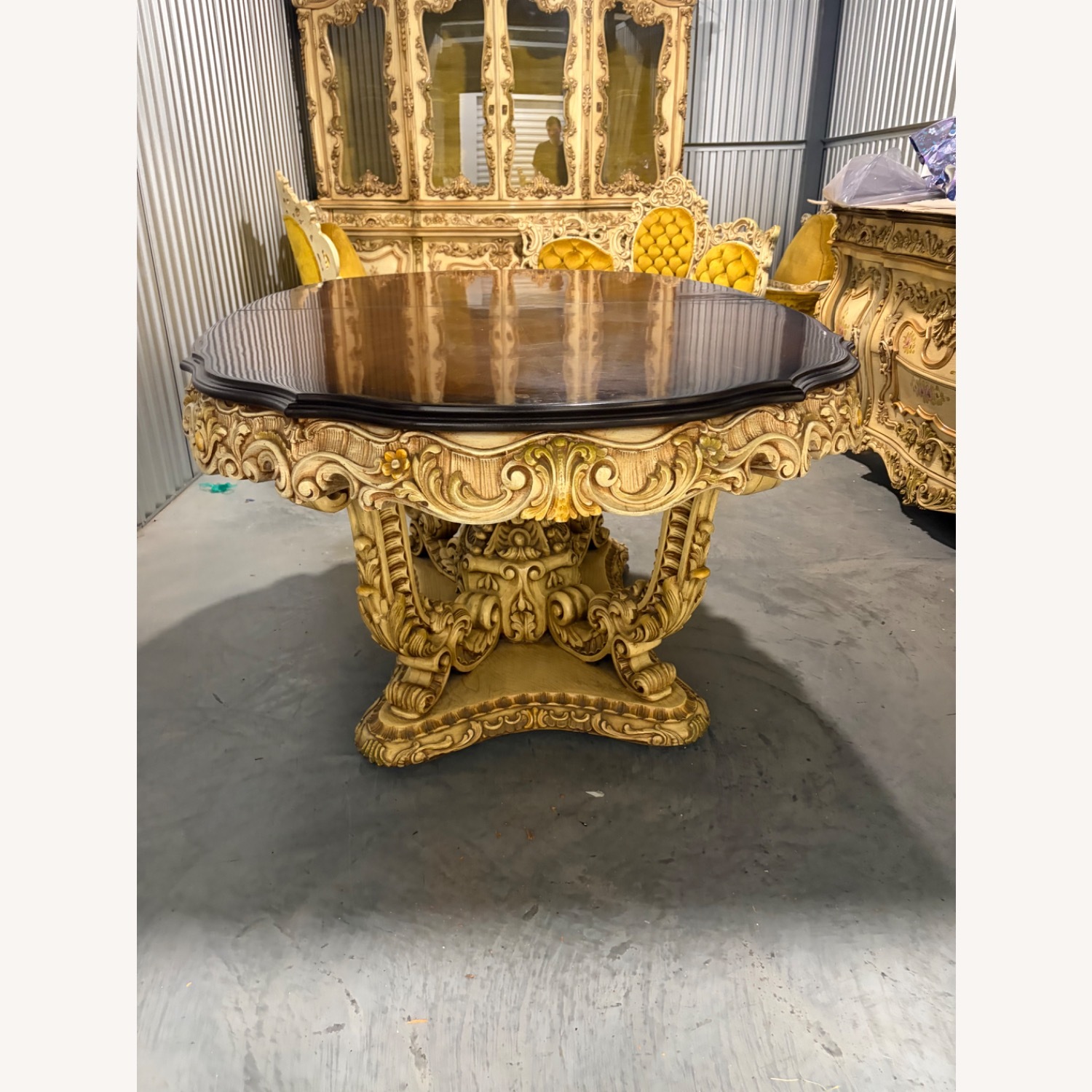 Vintage/Antique White Wood Dining Set - image-17