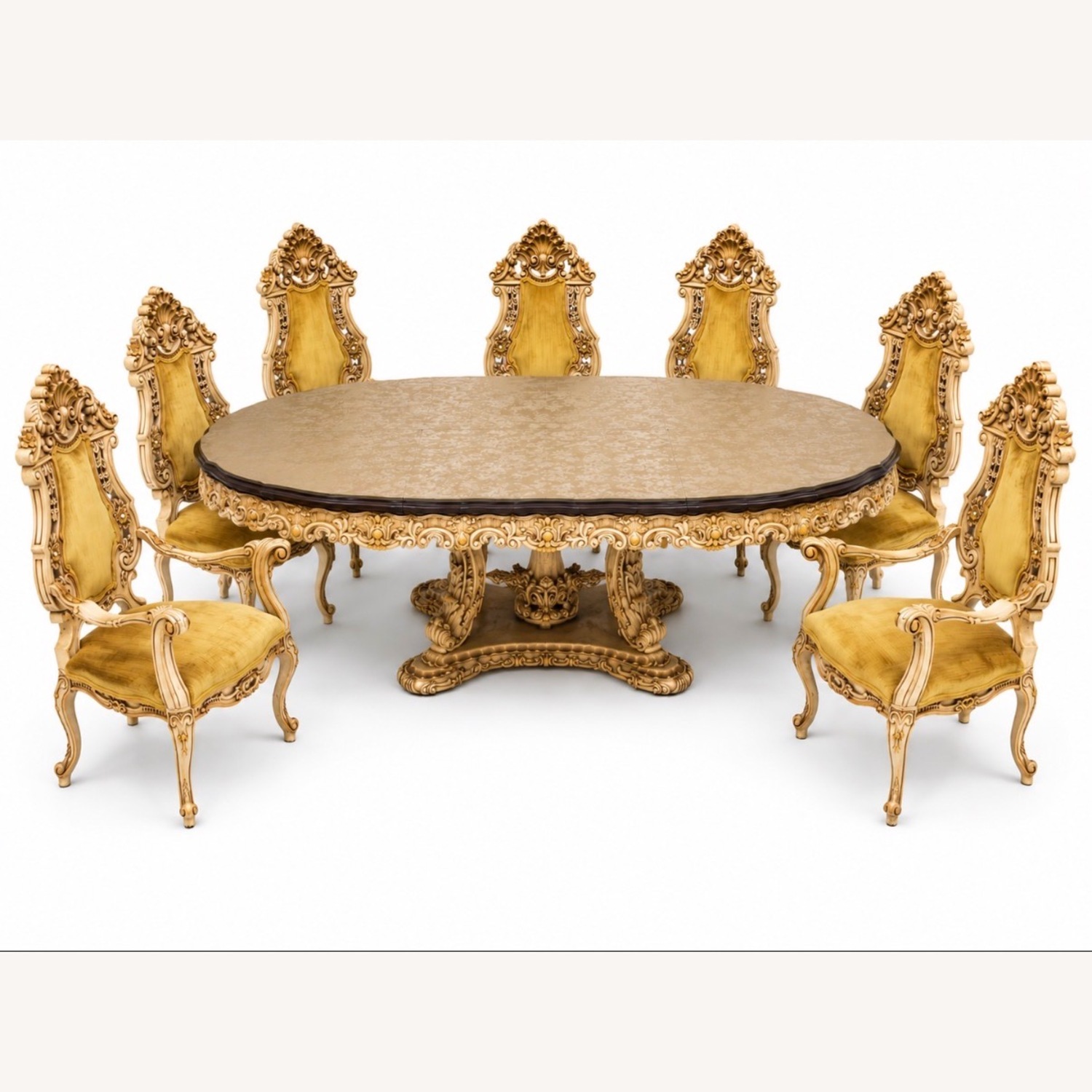 Vintage/Antique White Wood Dining Set - image-1