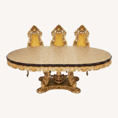 Used Vintage/Antique White Wood Dining Set for sale on AptDeco