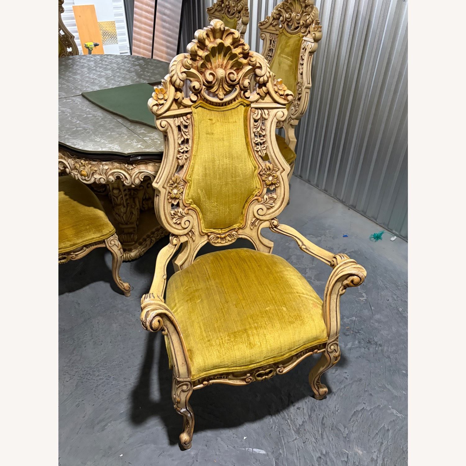 Vintage/Antique White Wood Dining Set - image-11