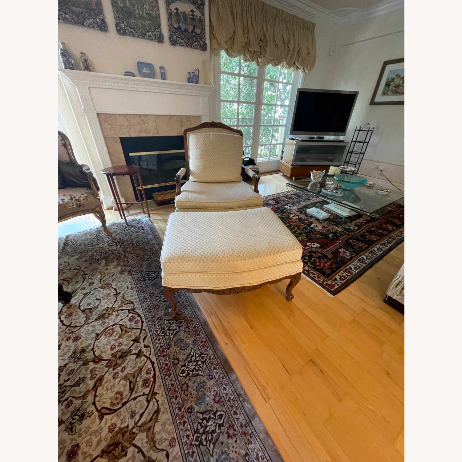 Thomasville Upholstered Chair & Ottoman - image-8