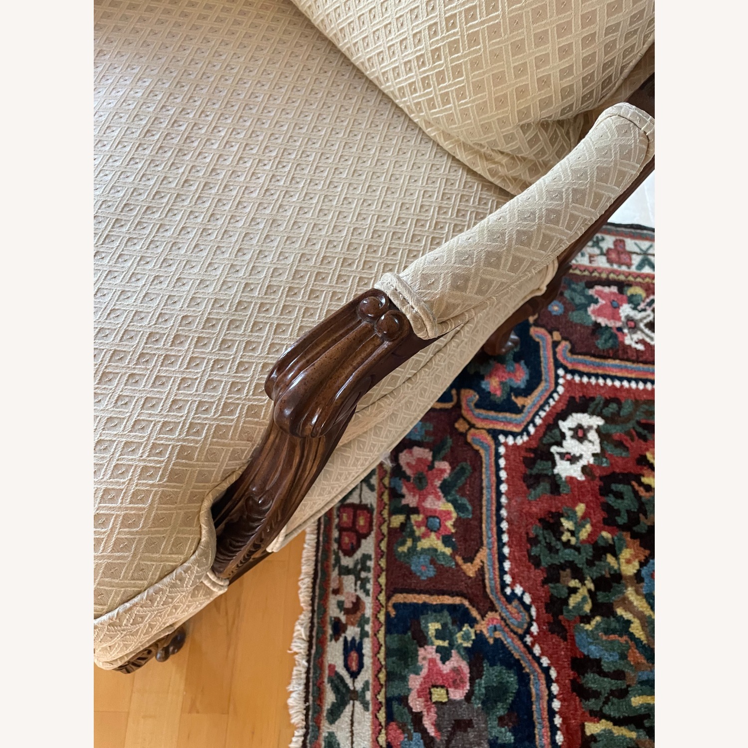 Thomasville Upholstered Chair & Ottoman - image-2