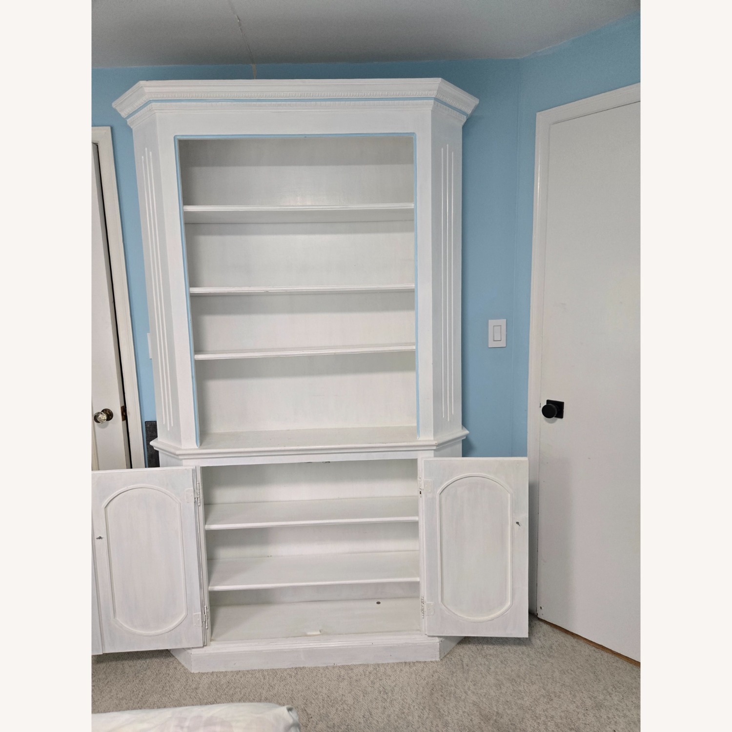 White Bookcase With Closed Storage - image-2