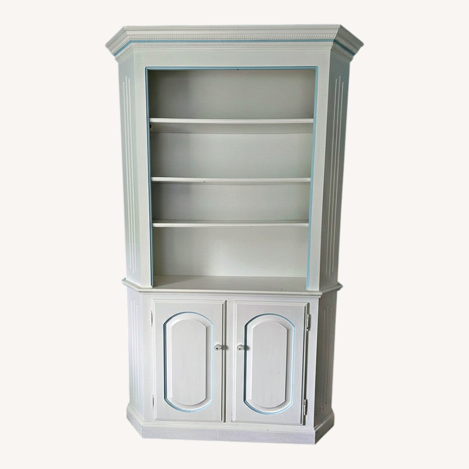 White Bookcase With Closed Storage - image-0