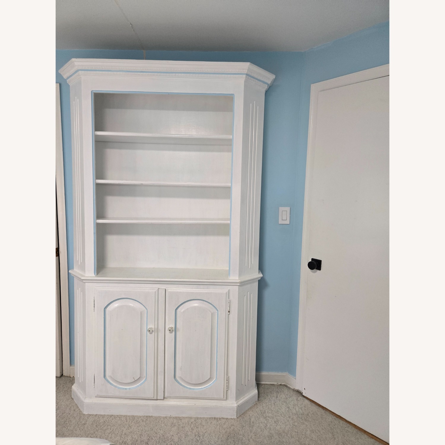White Bookcase With Closed Storage - image-3