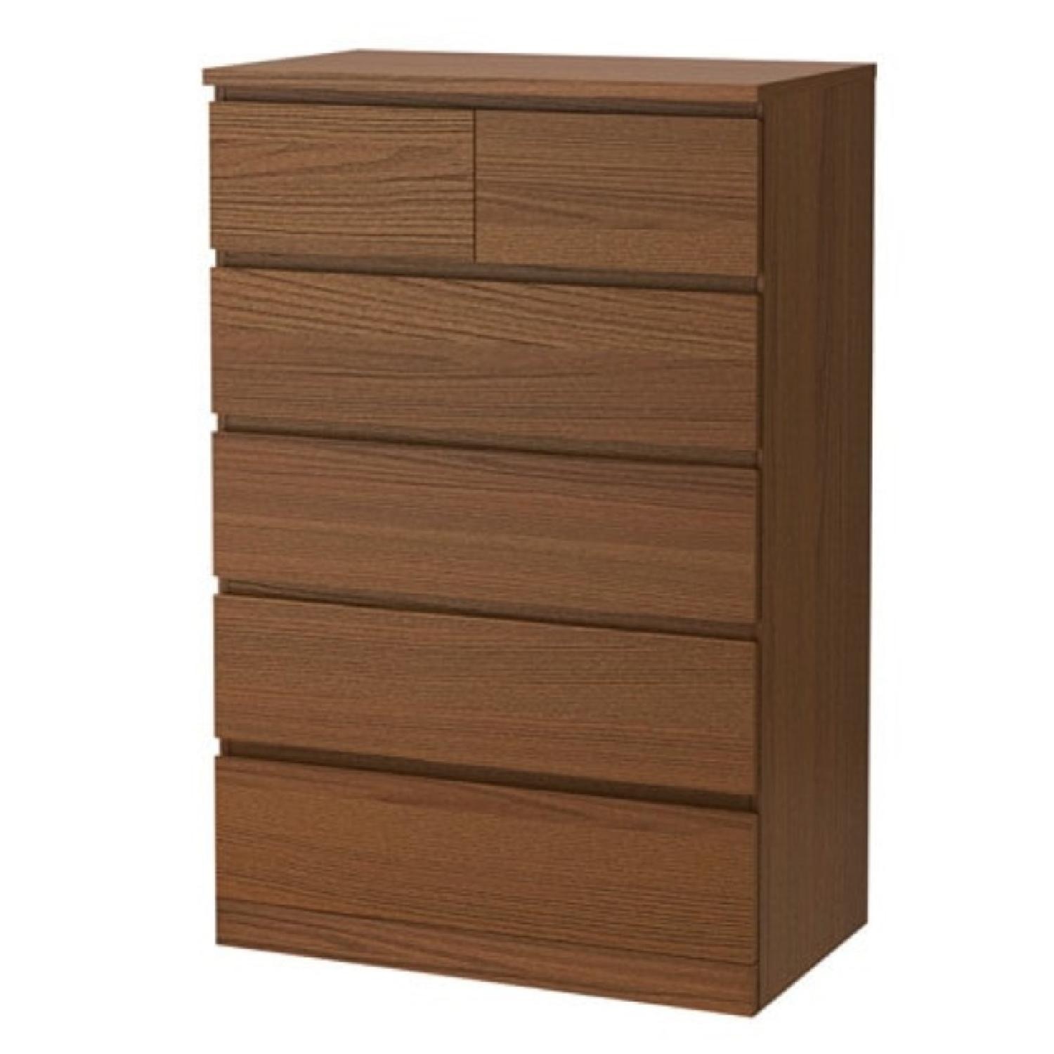IKEA Malm Dark Brown Wood Dresser - image-1