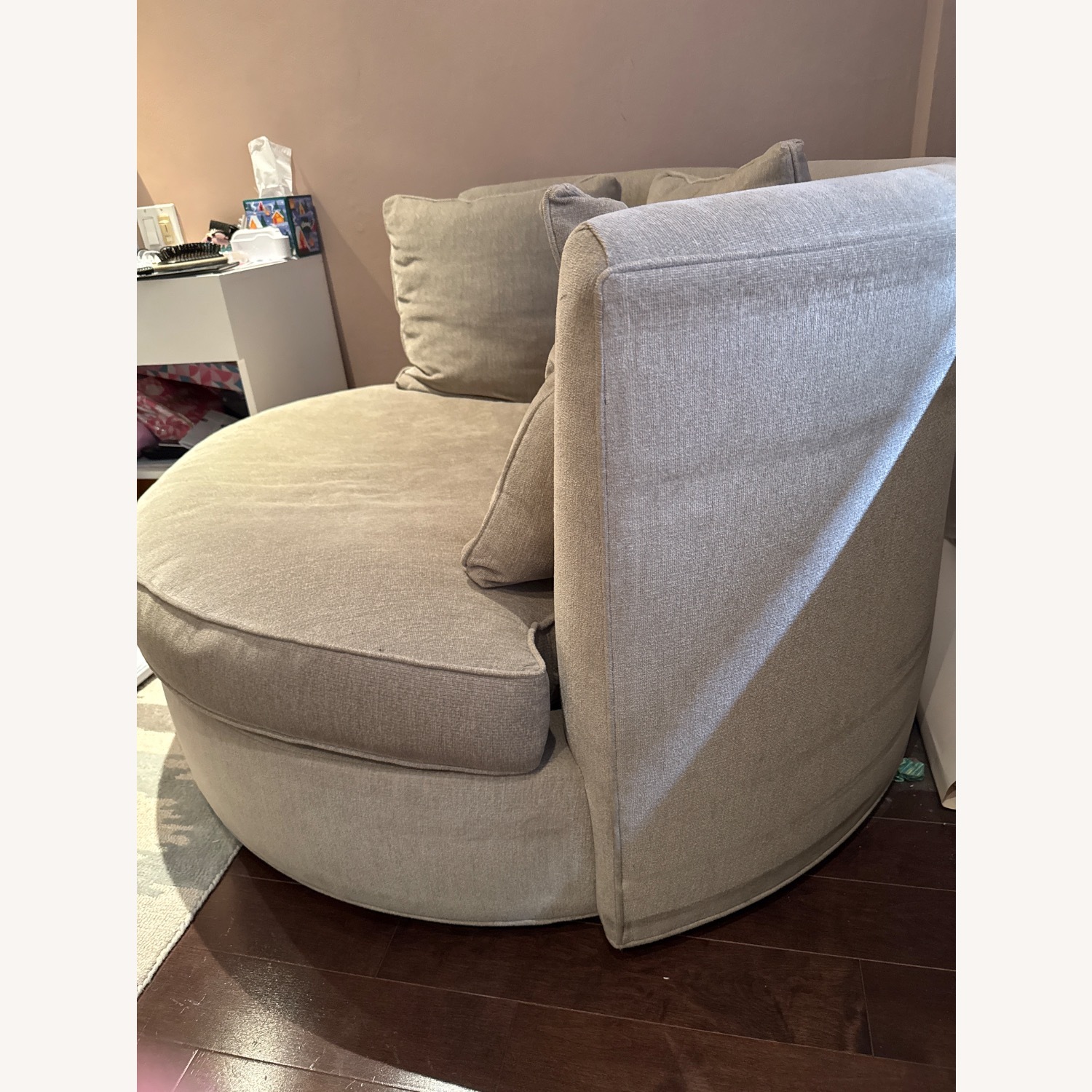Crate & Barrel Tillie Light Gray Fabric Accent Chair - image-3