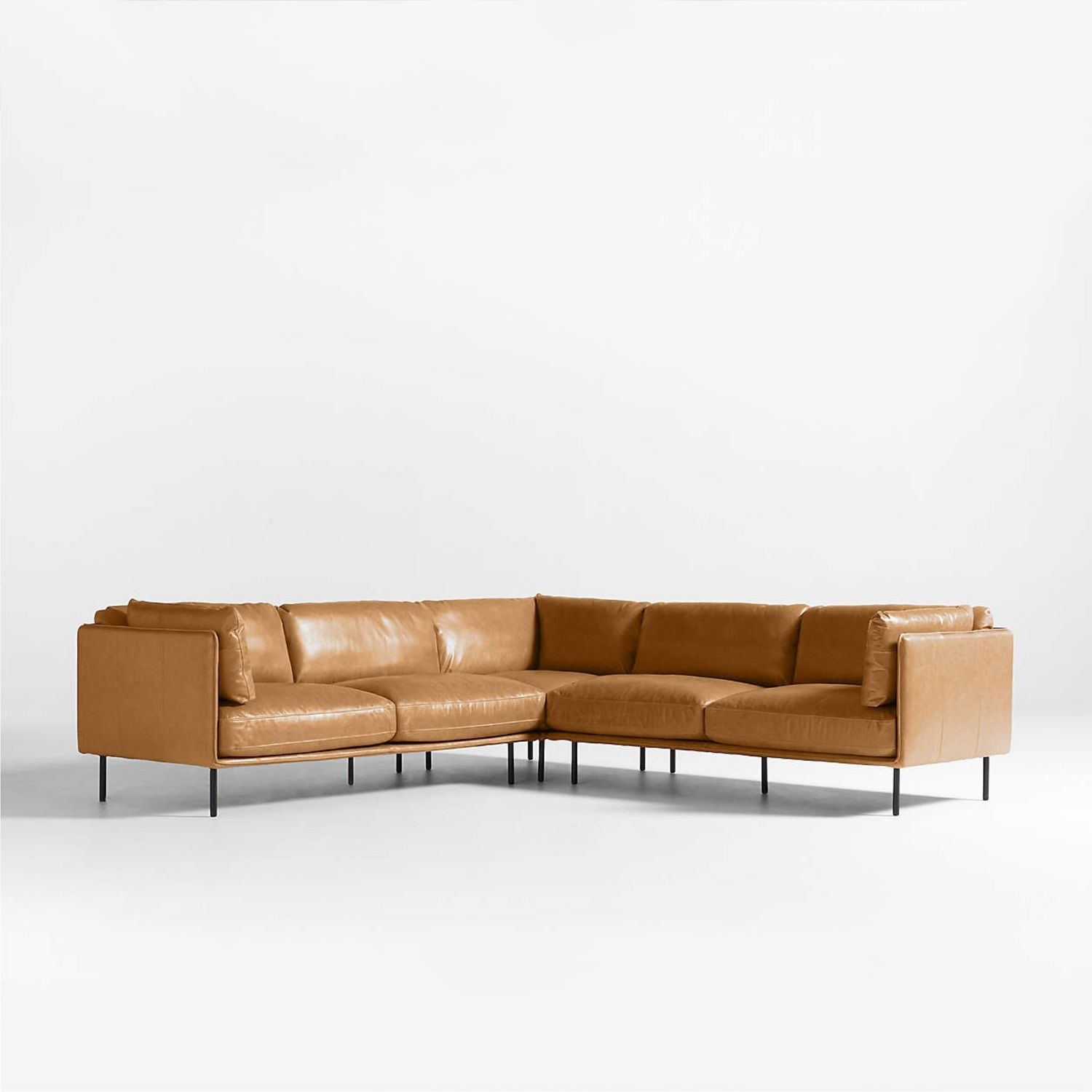 Crate & Barrel Wells Light Brown 3+ Piece Sectional - image-9