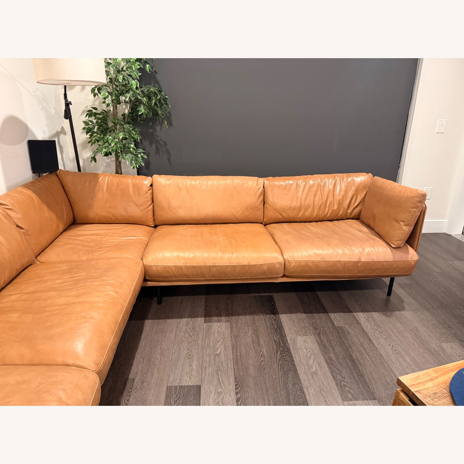 Crate & Barrel Wells Light Brown 3+ Piece Sectional - image-3