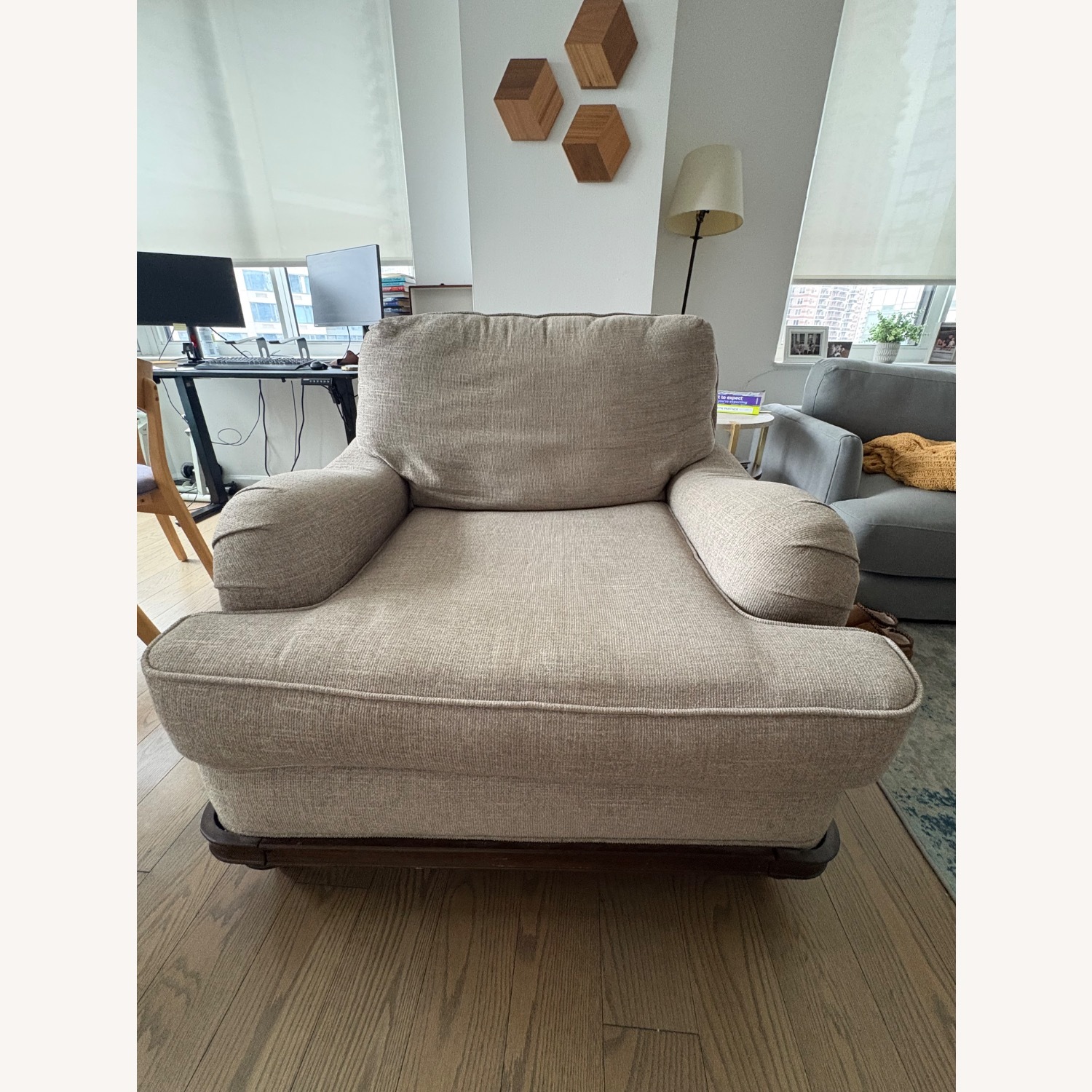 Bob's Discount Furniture Natural Fabric Armchair - image-1