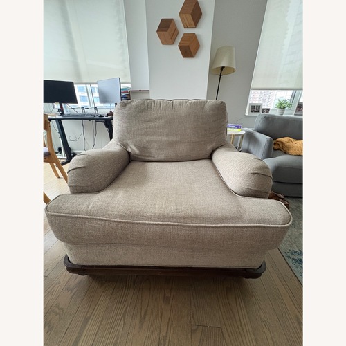 Used Bob's Discount Furniture Natural Fabric Armchair for sale on AptDeco