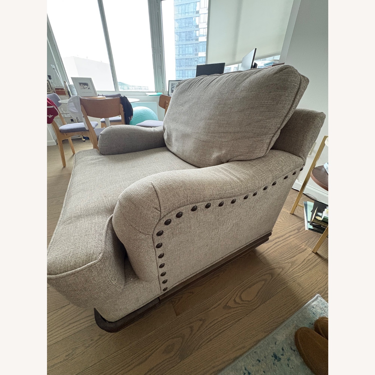 Bob's Discount Furniture Natural Fabric Armchair - image-2
