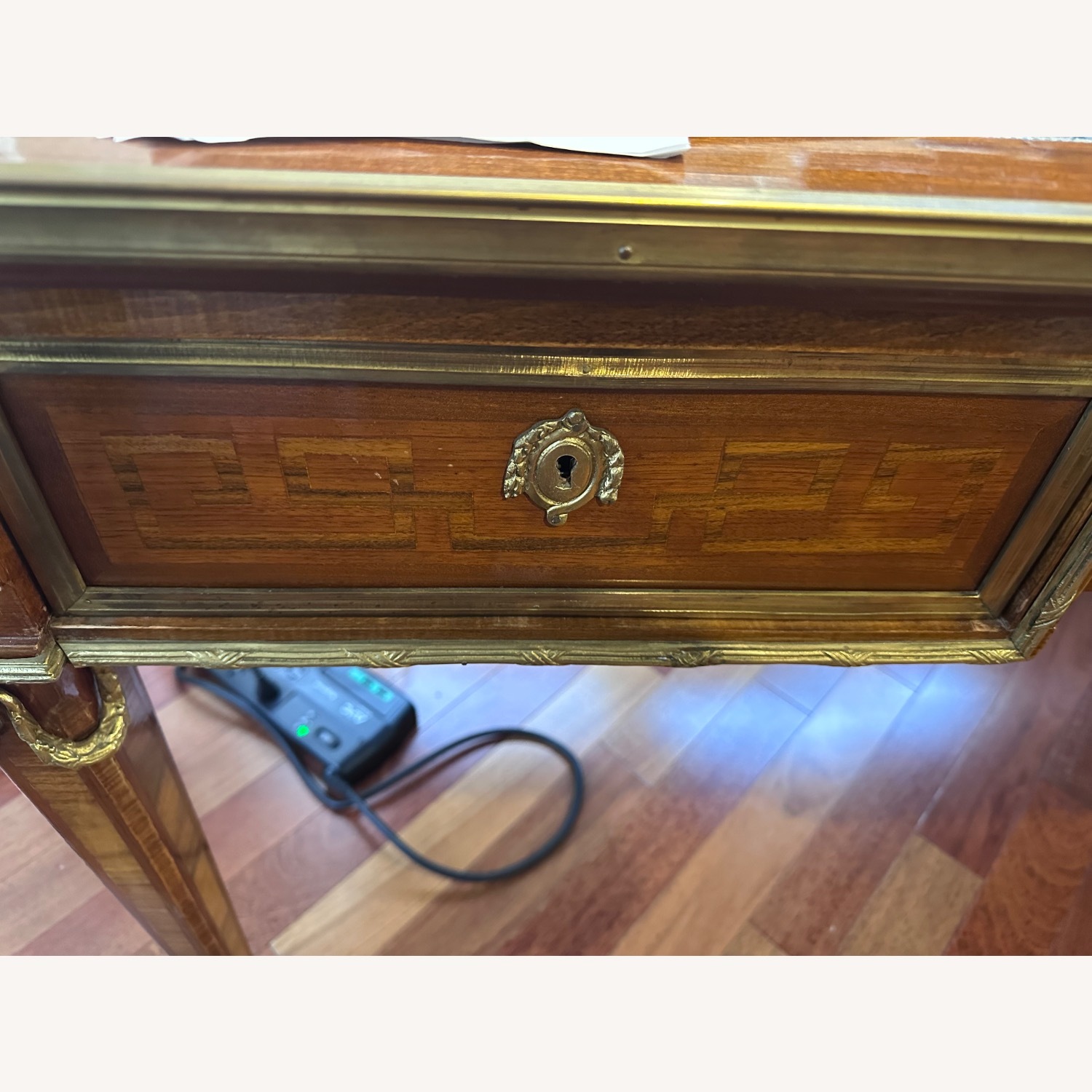 Antique Green Wood Desk - image-5