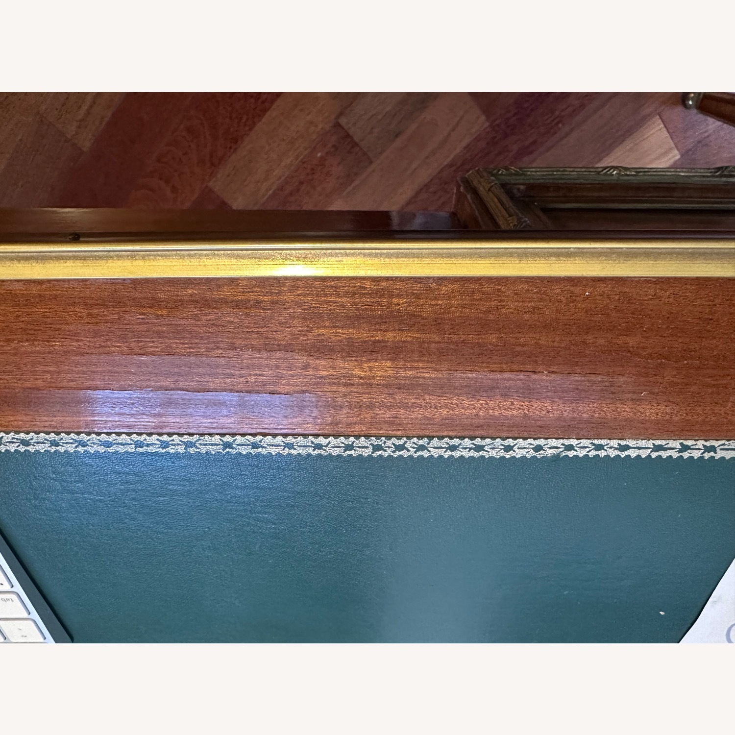 Antique Green Wood Desk - image-4