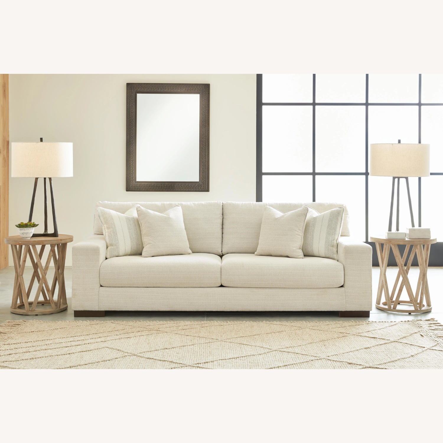 Ashley Furniture Maggie White Fabric 3+ Seater Sofa - image-2