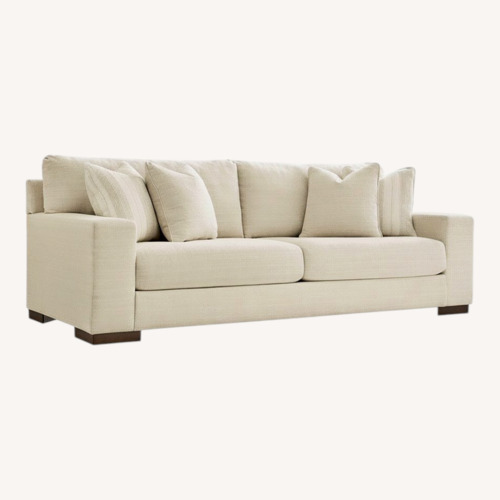 Used Ashley Furniture Maggie White Fabric 3+ Seater Sofa for sale on AptDeco