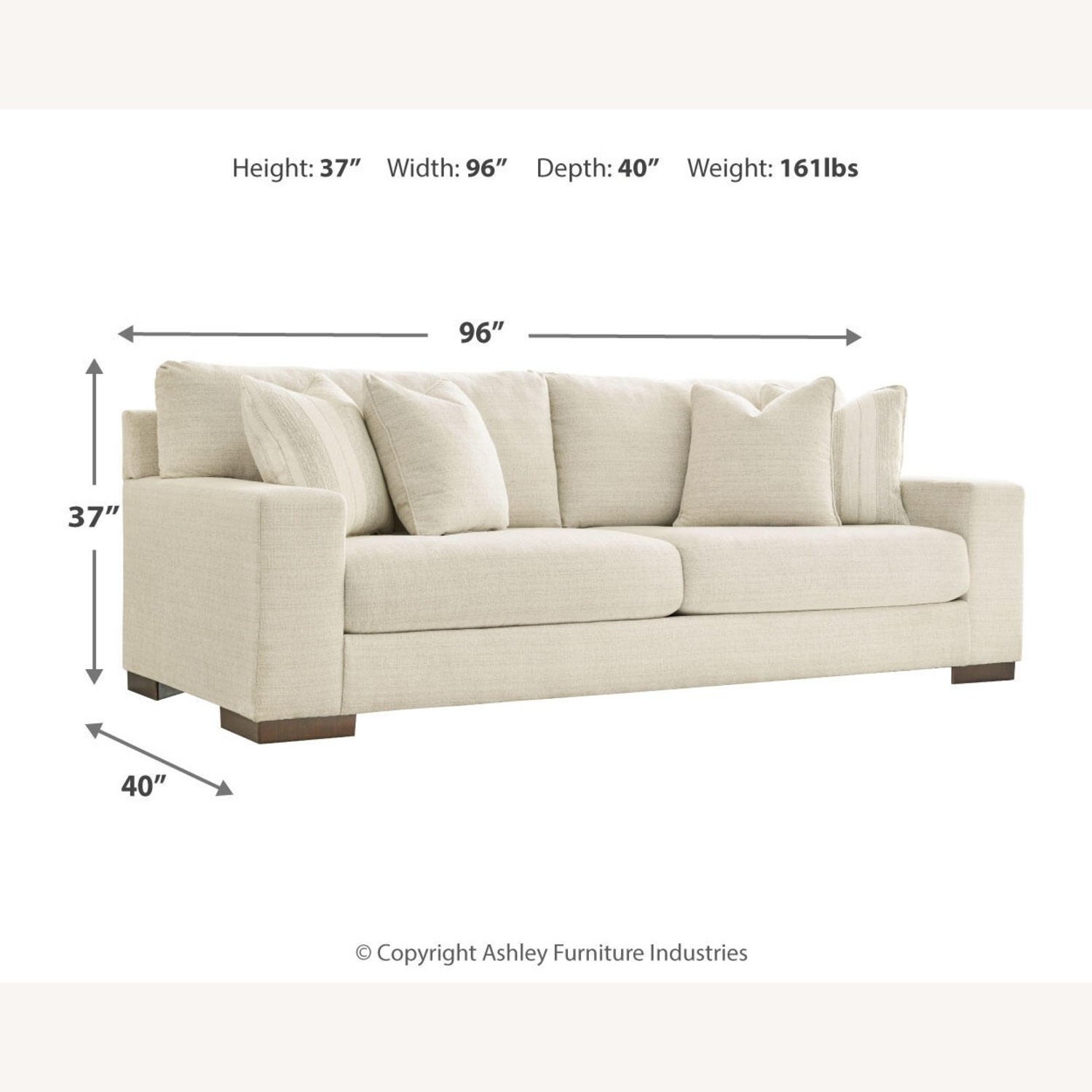 Ashley Furniture Maggie White Fabric 3+ Seater Sofa - image-5