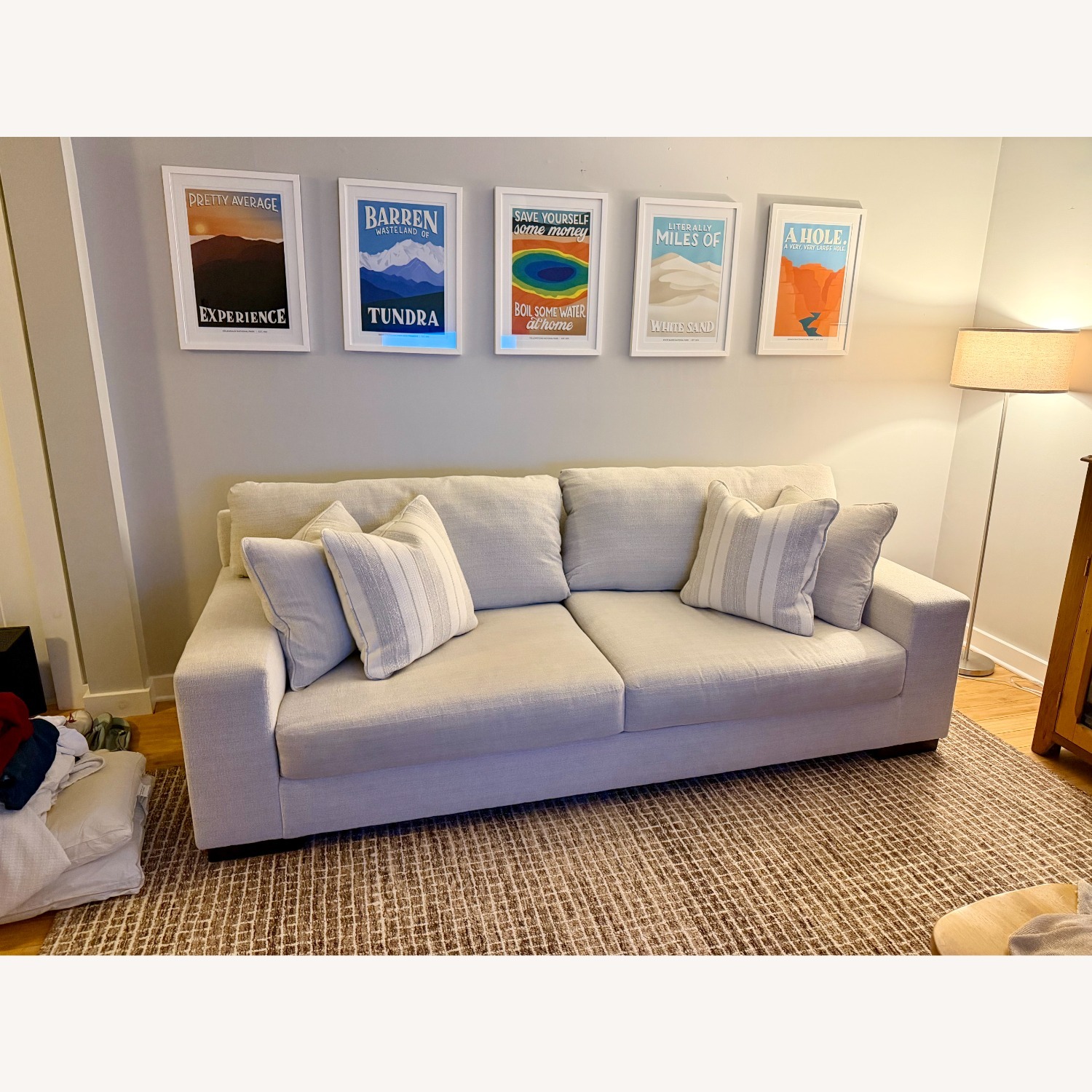 Ashley Furniture Maggie White Fabric 3+ Seater Sofa - image-3