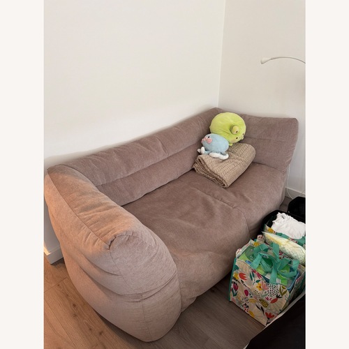 Used West Elm Carmen Sofa Pink Velvet 2 Seater Sofa for sale on AptDeco