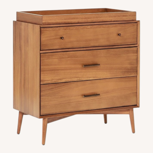 Used West Elm Mid-Century 3-Drawer Narrow Dresser with Changing Table Topper for sale on AptDeco