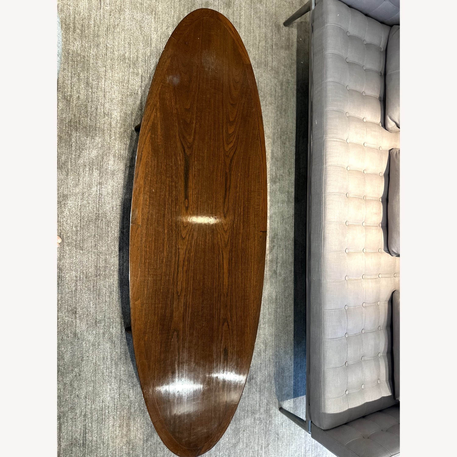 1950s Danish Modern Moreddi Walnut Surfboard Coffee Table - image-4