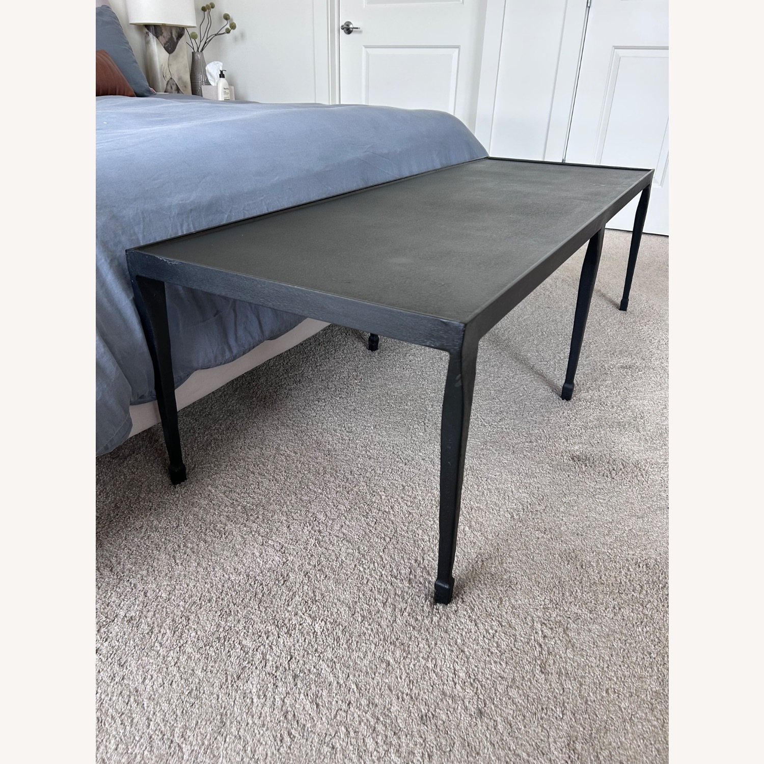 Crate & Barrel Black Iron Silviano Coffee Table - image-3
