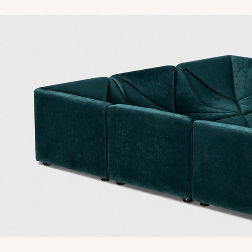 Used Dune Sofa Replica Green Velvet for sale on AptDeco