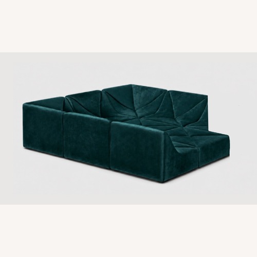 Used Dune Sofa Replica Green Velvet for sale on AptDeco