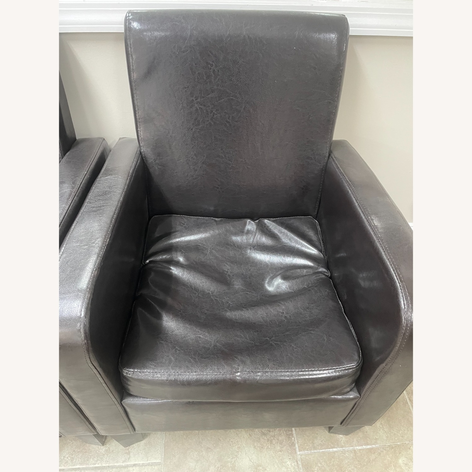 Black Leather Reception Sofa Chairs (Set of 8) - image-3