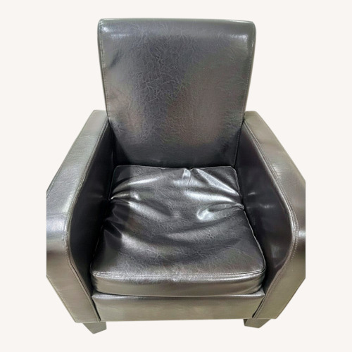 Used Black Leather Reception Sofa Chairs (Set of 8) for sale on AptDeco