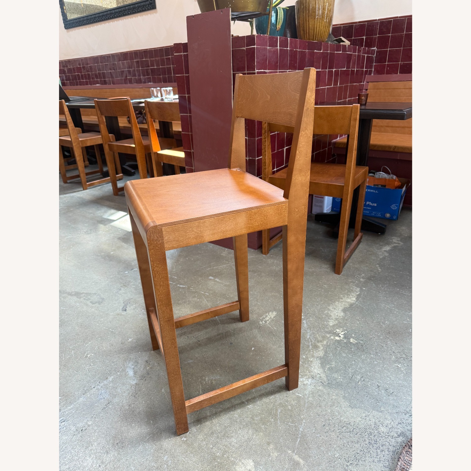 Light Brown Wood Dining Chairs, Set of 10 - image-3