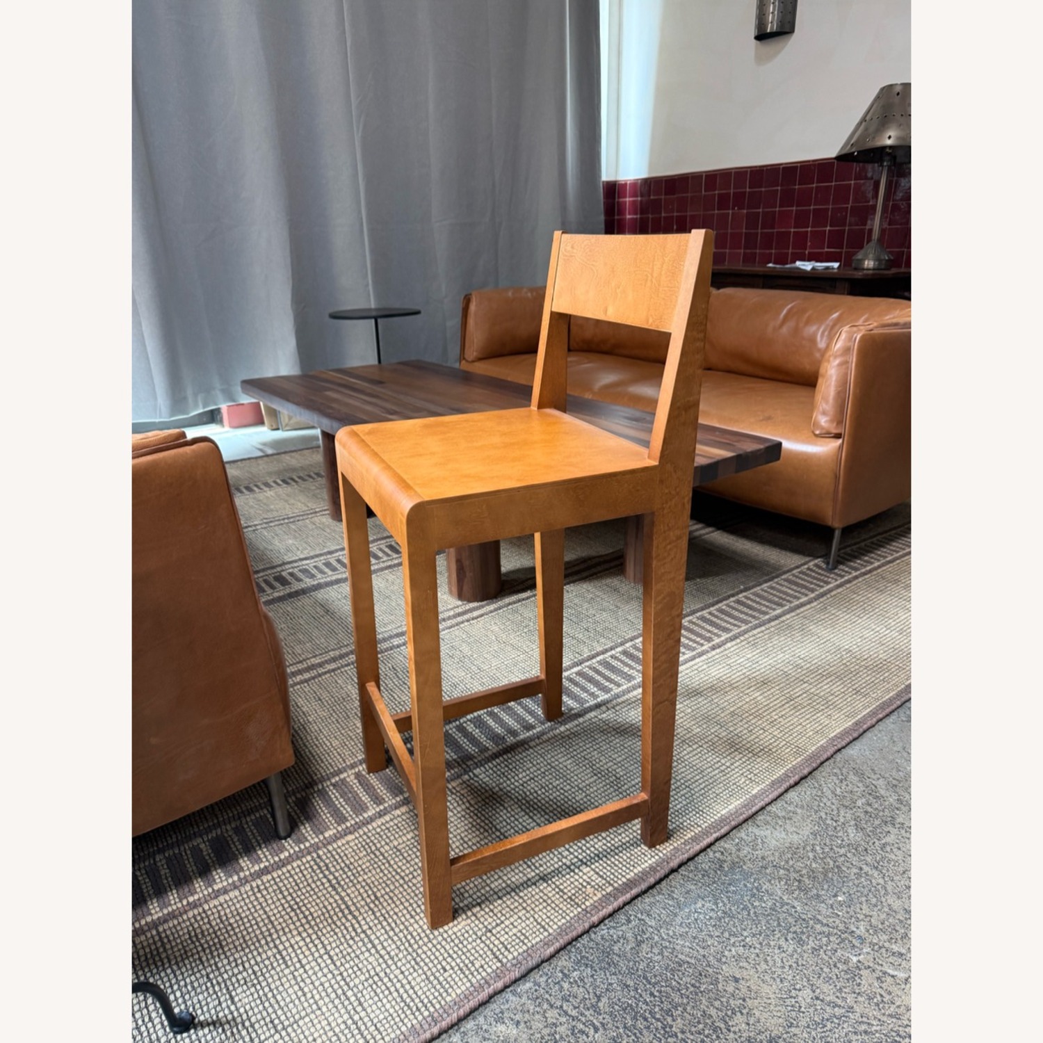 Light Brown Wood Dining Chairs, Set of 10 - image-1