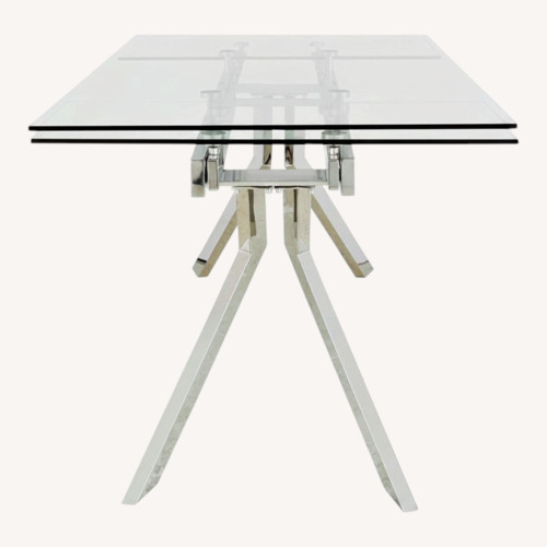 Used Silver Metal Dining Set for sale on AptDeco