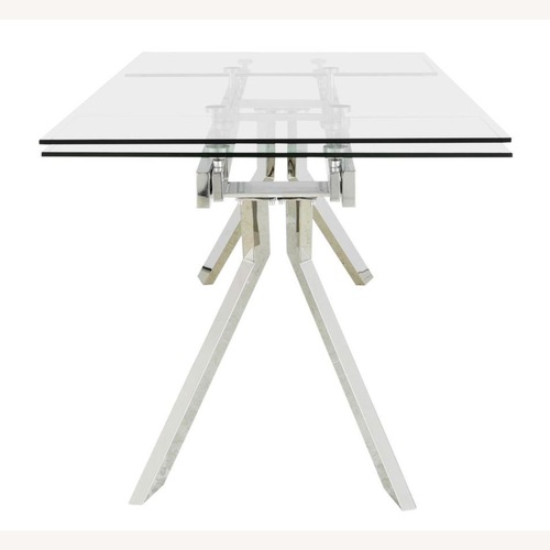 Used Silver Metal Dining Set for sale on AptDeco