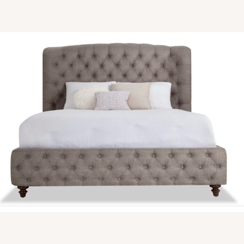 Used Scarlett King Gray Upholstered Panel Bed for sale on AptDeco