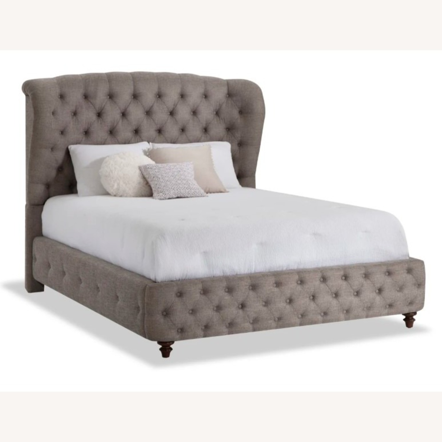 Scarlett King Gray Upholstered Panel Bed - image-2