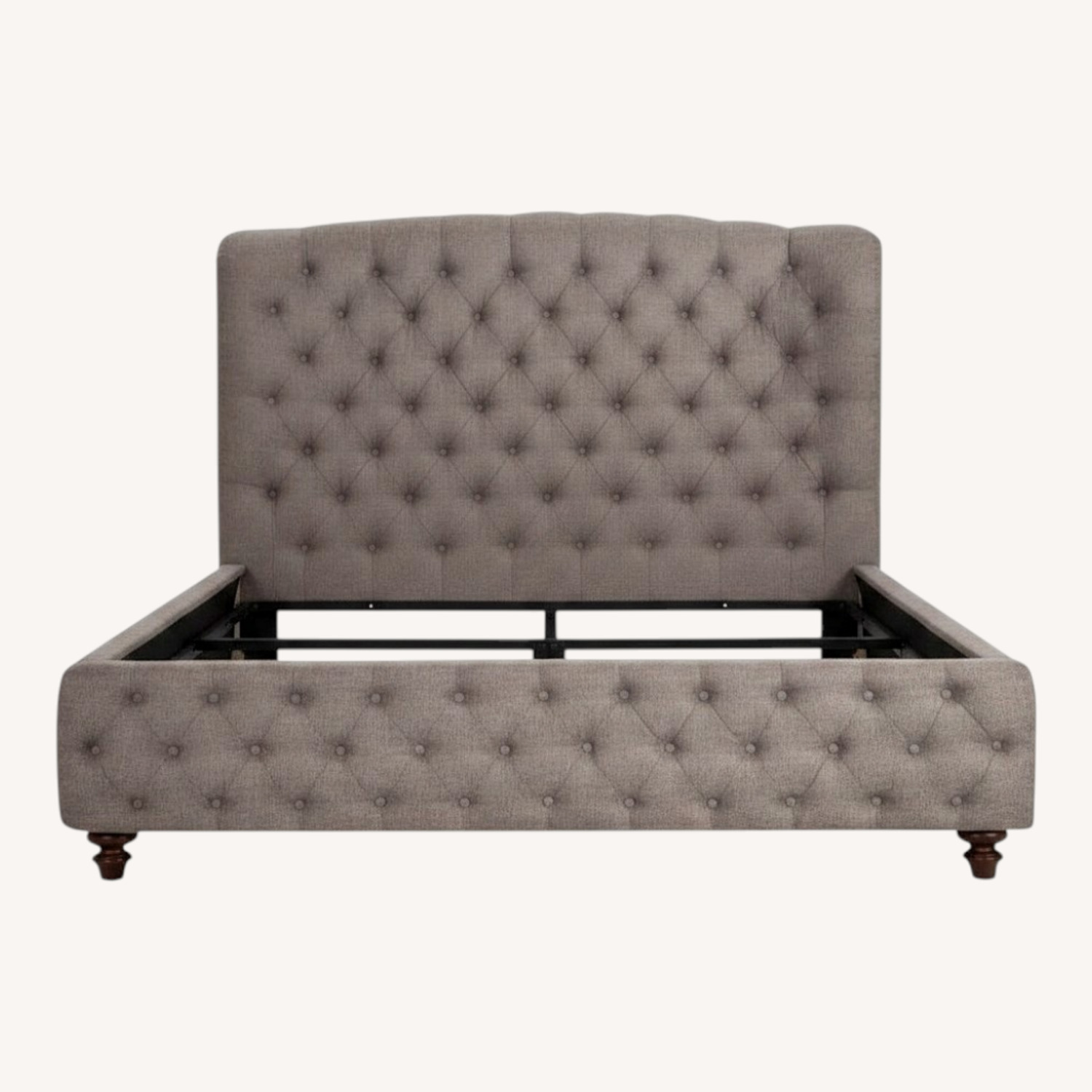 Scarlett King Gray Upholstered Panel Bed - image-0