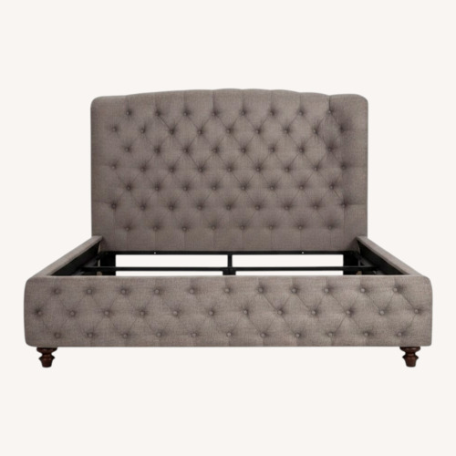 Used Scarlett King Gray Upholstered Panel Bed for sale on AptDeco