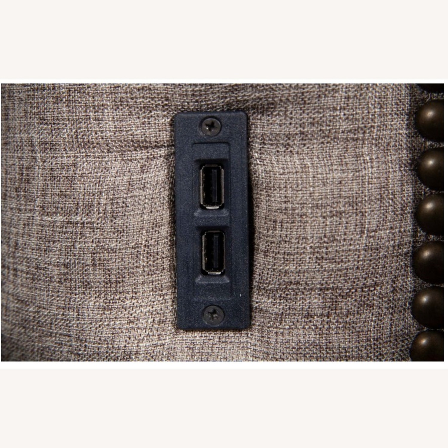 Scarlett King Gray Upholstered Panel Bed - image-4