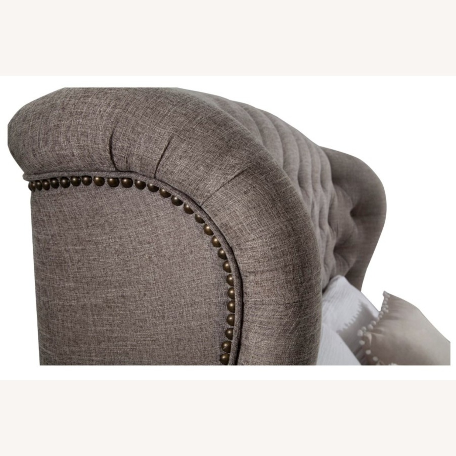 Scarlett King Gray Upholstered Panel Bed - image-3