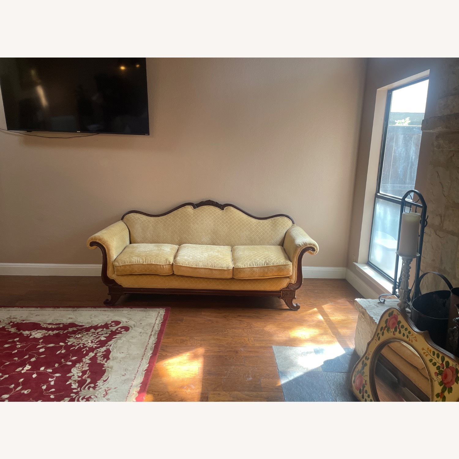 Pale Gold Vintage Couch - image-2