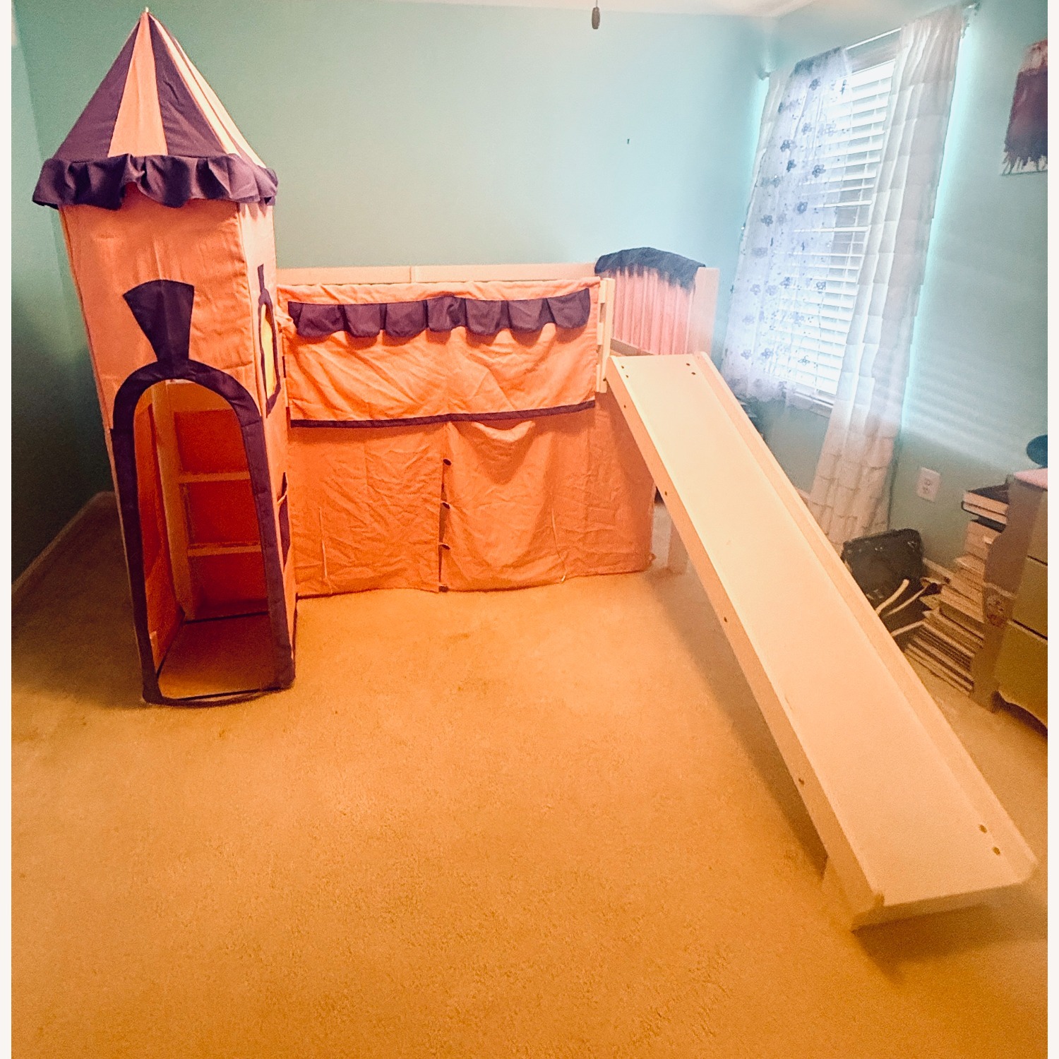 White Wood Bunk Bed - image-1