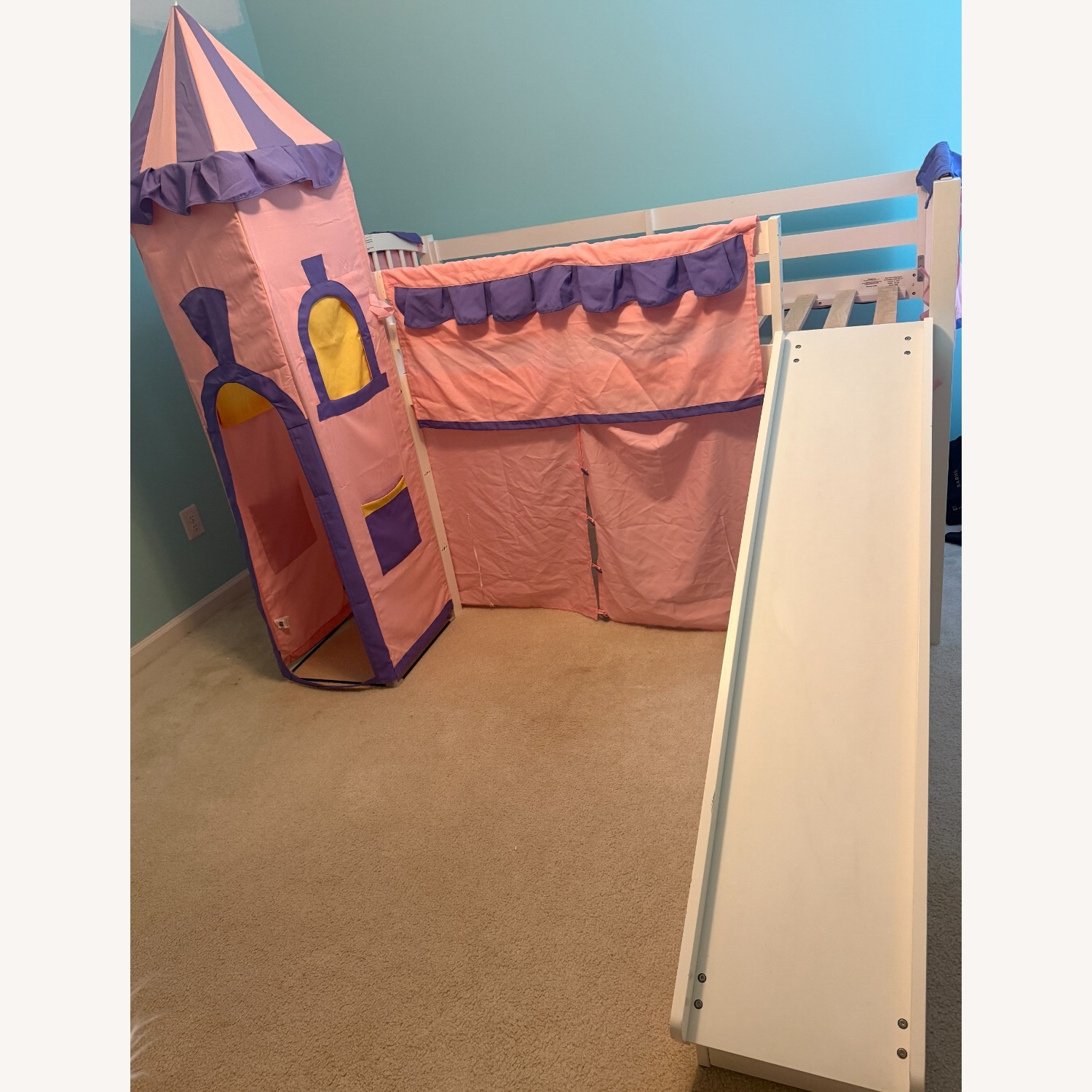 White Wood Bunk Bed - image-3