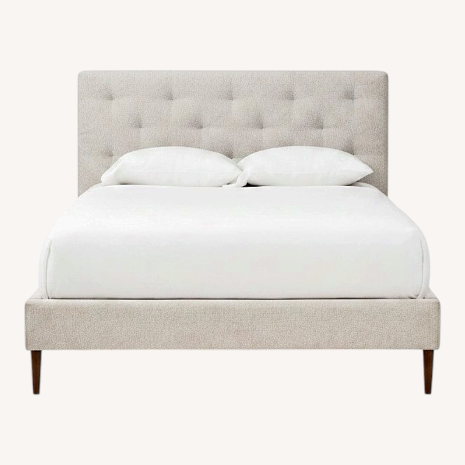 West Elm Emmett Tufted King Size Bed Light Gray - image-0