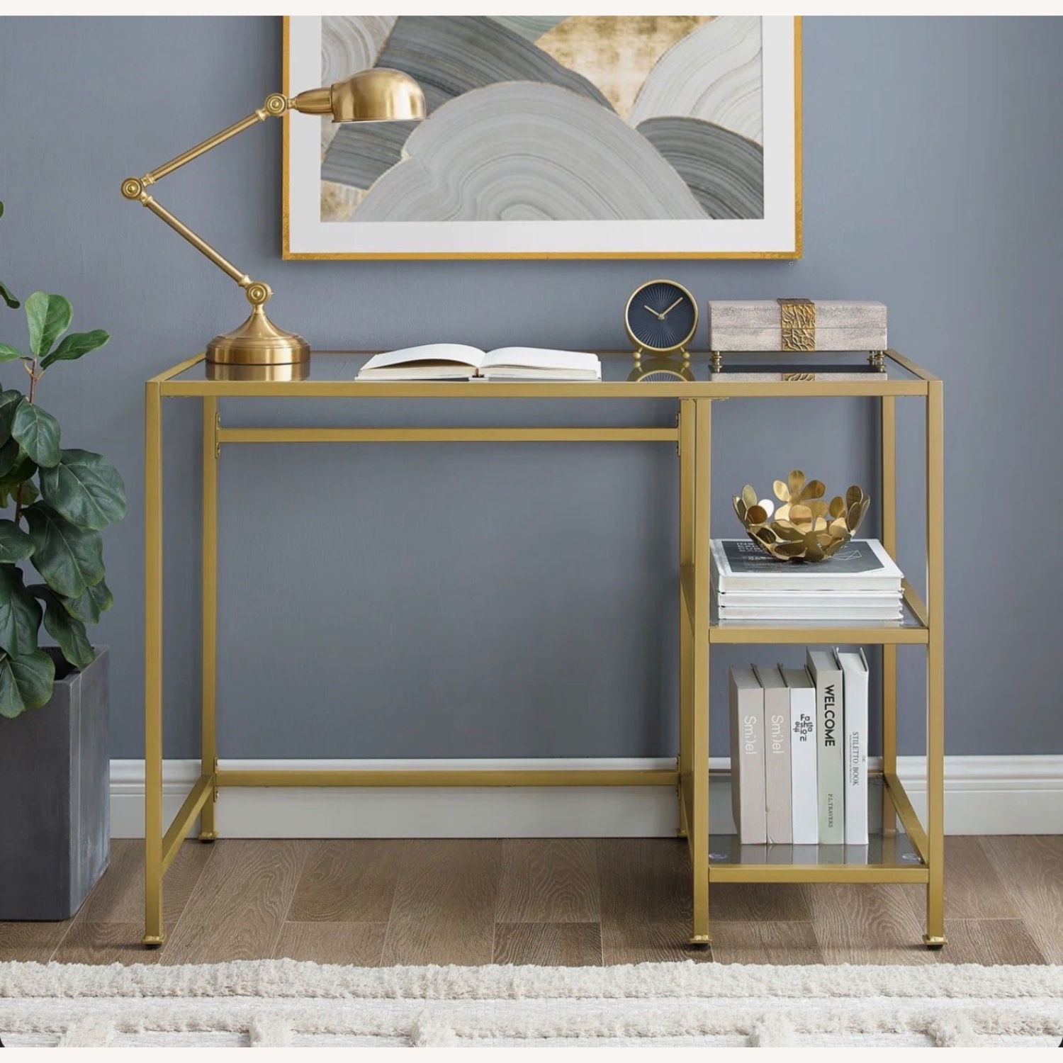 Wayfair Gold Glass Desk - image-5