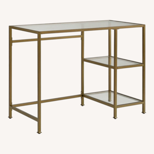 Used Wayfair Gold Glass Desk for sale on AptDeco